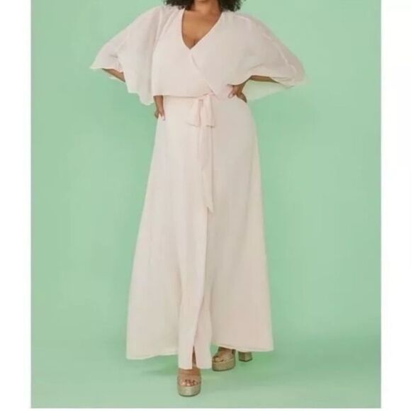 BNWT ModCloth Women’s Wrapped in Rapture Pink Wrap Dress Maxi - Small $189 - Picture 1 of 8